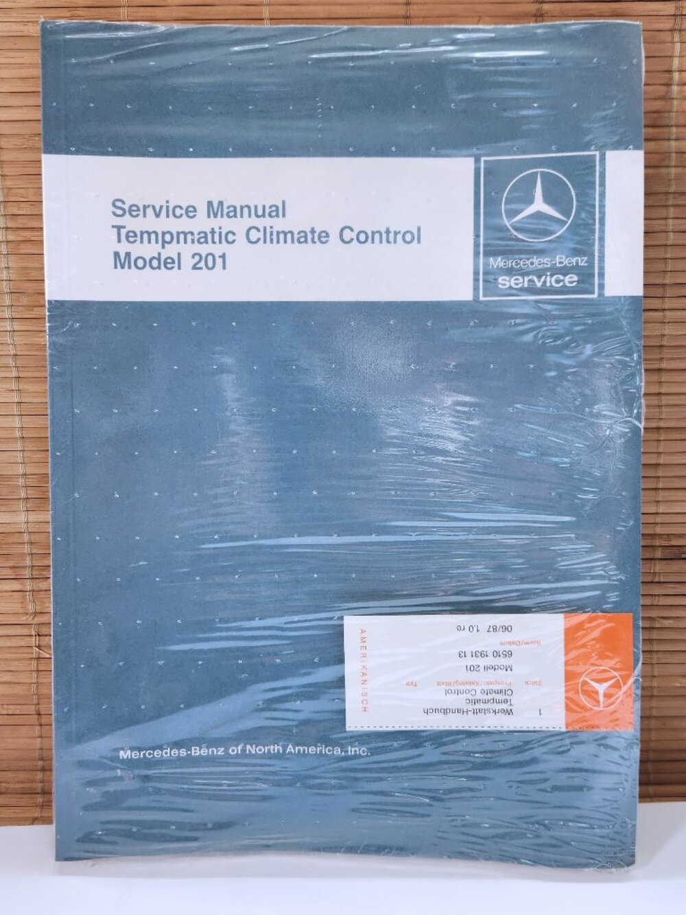MMercedes Service Manual Tempmatic Climate Control Model 201 Workshop 1987